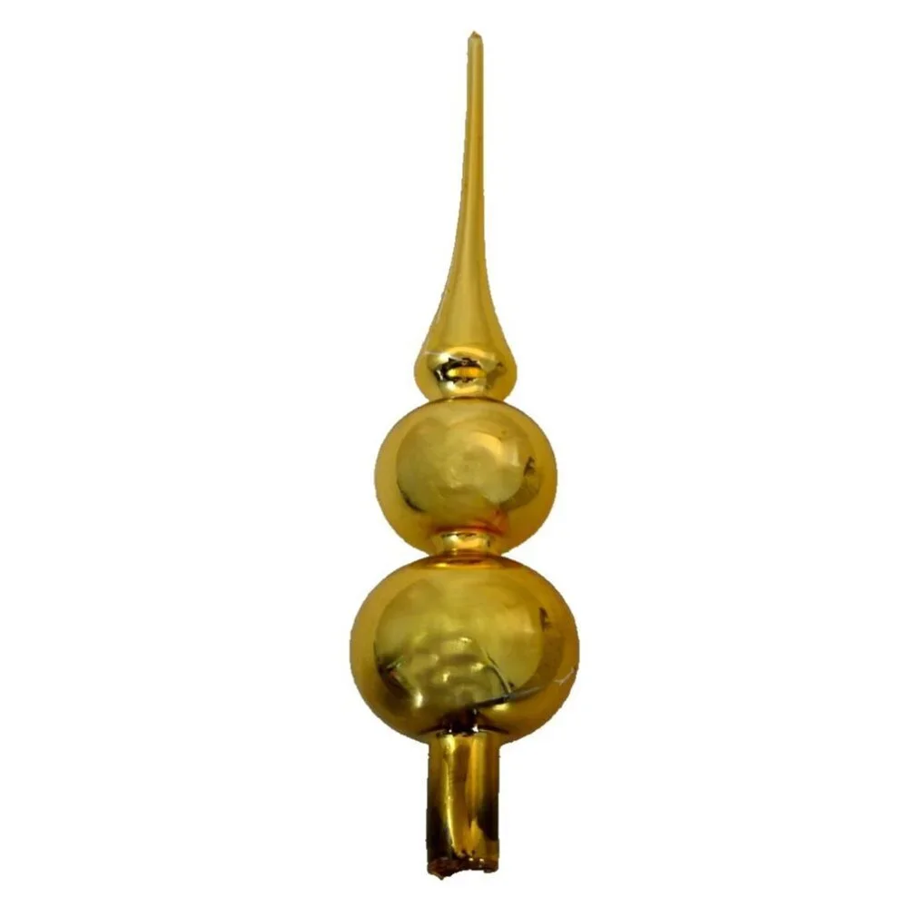 Vintage gold painted glass Christmas Tree Topper 13